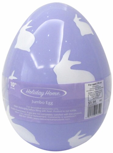 Holiday Home® Jumbo Bunny Print Easter Egg - Lavender Perspective: front