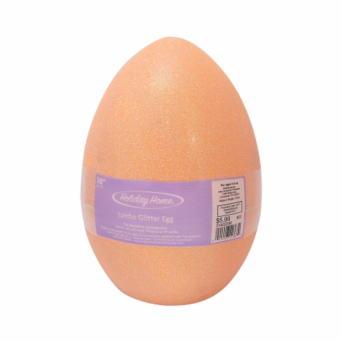 Holiday Home® Jumbo Glitter Easter Egg - Peach Amber Perspective: front