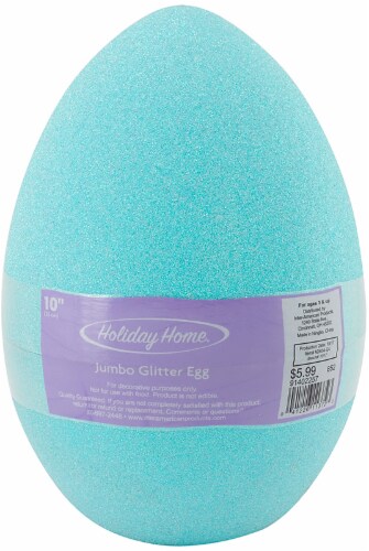 Holiday Home® Jumbo Glitter Easter Egg - Blue Radiance Perspective: front