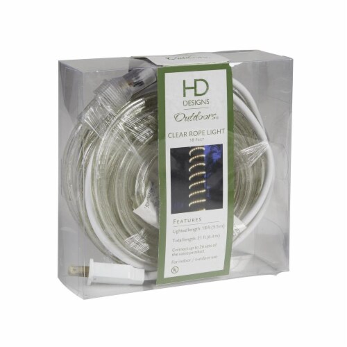 HD Designs Outdoors® Clear Rope Light, 18 ft - Kroger