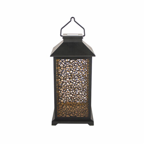 Holiday Home Small Tabletop Solar Lantern - Black Perspective: front