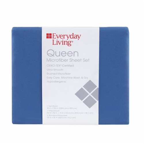 Everyday Living Microfiber Sheet Set - 3 Piece - Dutch Blue Perspective: front