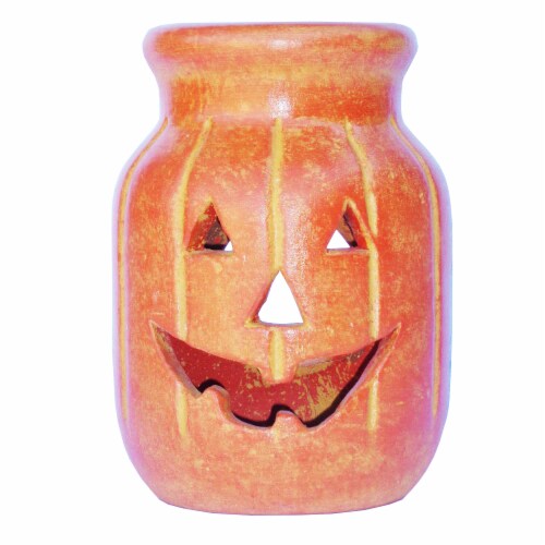 Holiday Home Small Happy Classic Jack Luminary Jar - Orange Perspective: front
