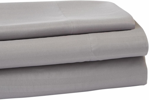 Everyday Living Microfiber Striped Sheet Set - 3 Piece - Frost Gray Perspective: front