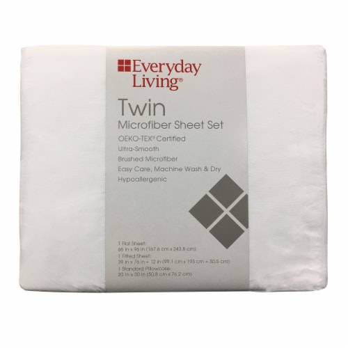 Everyday Living® Microfiber Sheet Set - Bright White Perspective: front