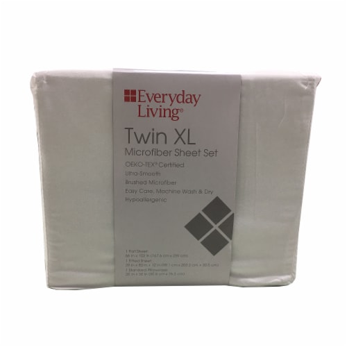 Everyday Living® Microfiber Sheet Set - Bright White Perspective: front