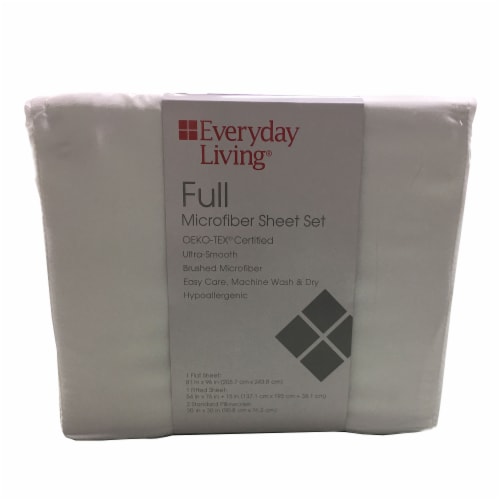 Everyday Living® Microfiber Sheet Set - 4 Piece - Bright White Perspective: front