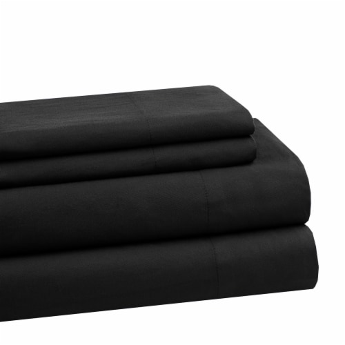 Everyday Living Microfiber Sheet Set - 4 Piece - Jet Black Perspective: front