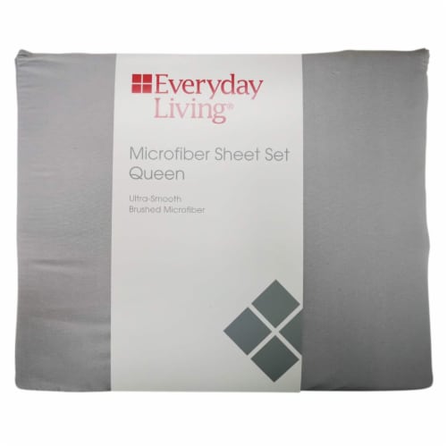 Everyday Living Microfiber Sheet Set - 4 Piece - High Rise Gray Perspective: front