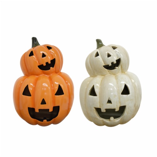 Earth Accents Double Stack Pumpkin Figurine - Assorted Perspective: front
