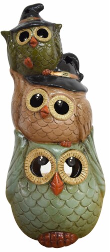Earth Accents Triple Stack Owl Statue Perspective: front