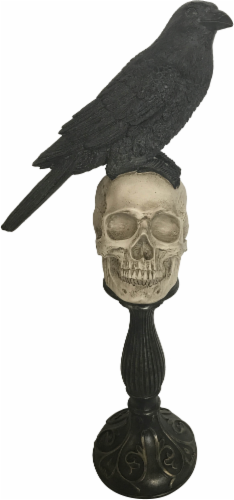 HD Designs Holiday Halloween Crow on Skull - Black Perspective: front