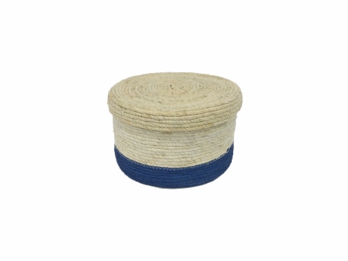 HD Designs® Corn Rope Basket - Large - Blue Perspective: front