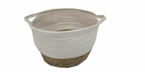 HD Designs Large Cotton & Grass Storage Basket Perspective: front