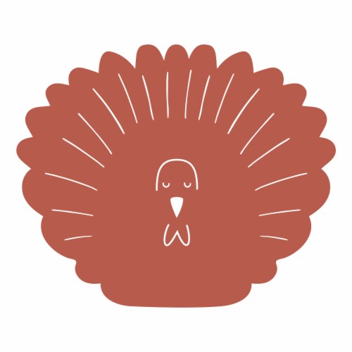 Holiday Home Turkey Shaped Felt Placemat Perspective: front
