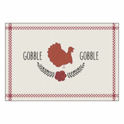 Holiday Home Gobble Print Placemat Perspective: front