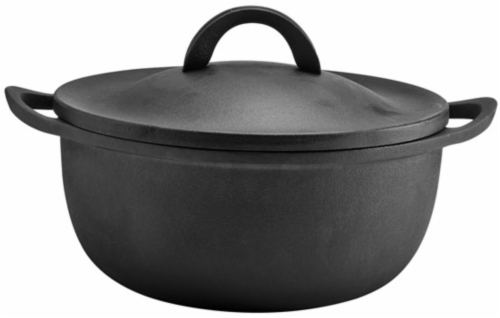 Dash of That™ Rust-Resistant Cast Iron Dutch Oven with Lid - Black Perspective: front