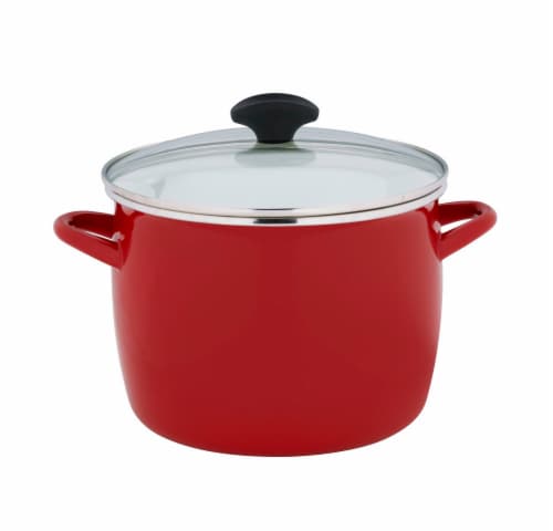 Dash of That Steel Stock Pot with Lid - Red, 8 qt - Dillons Food