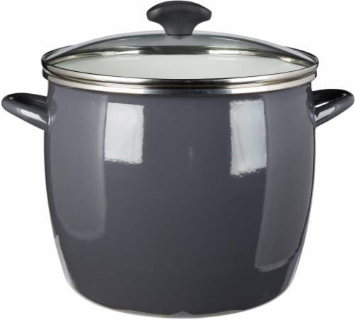 Dash of That Steel Stock Pot with Lid - Gray Perspective: front