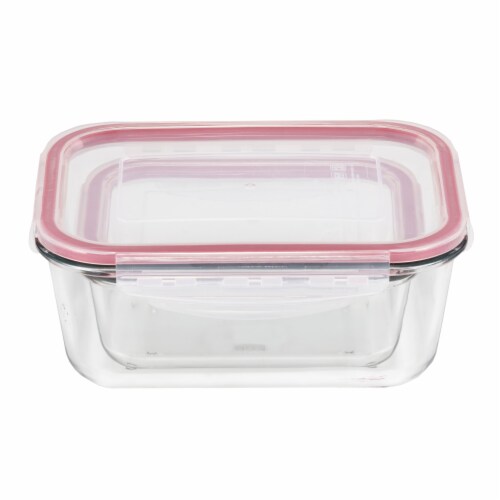Holiday Home Food Storage Containers - Clear/Red Perspective: front