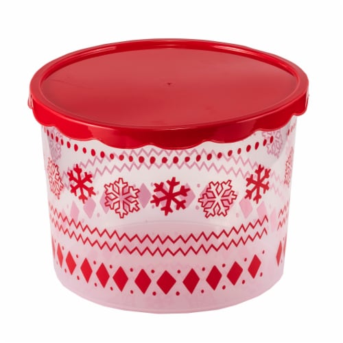 Holiday Home Snowflake Fairisle Food Container Perspective: front