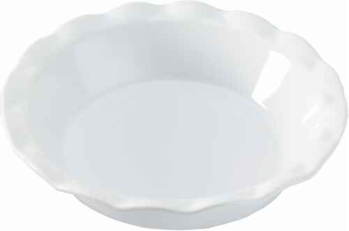 Dash of That Ceramic Pie Pan - White Perspective: front