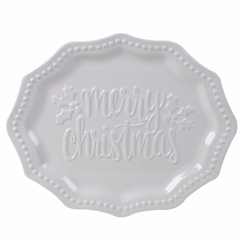 Holiday Home Home for Christmas Merry Christmas Oval Serve Platter Perspective: front