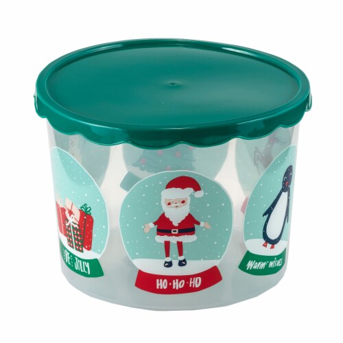 Holiday Home Snowglobes Food Container Perspective: front