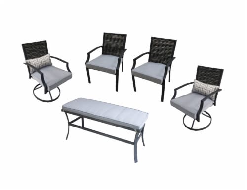 HD Designs Outdoors Patio Furniture Greyson Wicker Dining Set 5