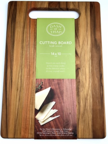 Dash of That® Teak Wood Cutting Board - Natural Perspective: front
