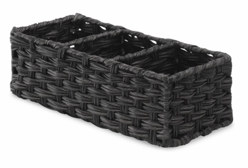 Everyday Living Split Rattique Tank Topper Basket - Black Perspective: front