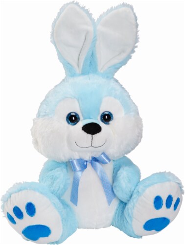 Holiday Home® Sitting Plush Bunny - Blue Perspective: front