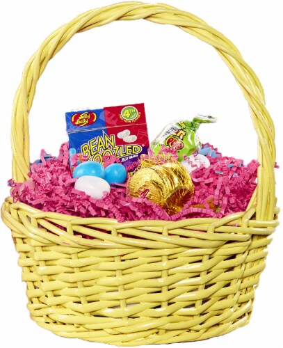 Holiday Home Willow Easter Basket - Yellow Perspective: front