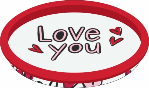 Holiday Home Love You Tin Tray - White/Red Perspective: front