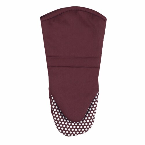 Everyday Living Silicone Grip Oven Mit - Burgundy Perspective: front
