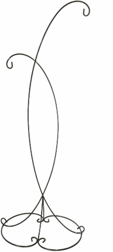 The Joy of Gardening Curved Double Plant Hanger - Black Perspective: front