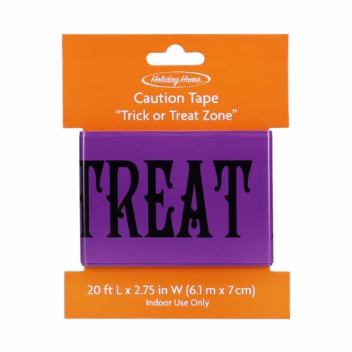Holiday Home® Trick or Treat Zone Tape - Purple/Black Perspective: front