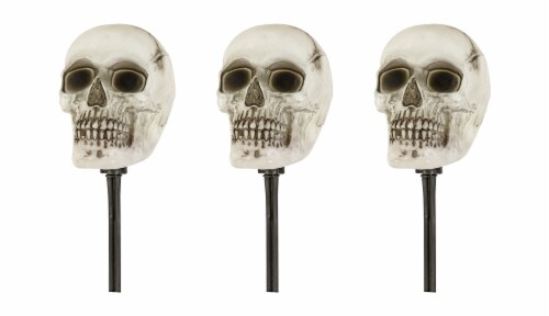 Holiday Home® Creepy Skull Pathway Markers - White/Black Perspective: front