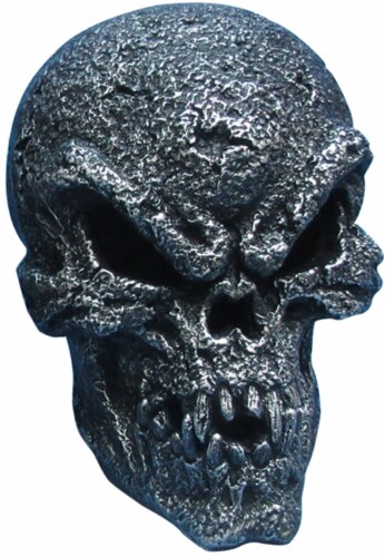 Holiday Home® Lighted Evil Skull - Gray Perspective: front