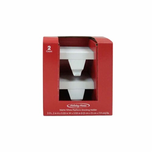 Holiday Home® Matte White Platform Christmas Stocking Holders Perspective: front