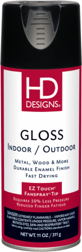 HD Designs Indoor/Outdoor Gloss Spray Paint - Black Perspective: front