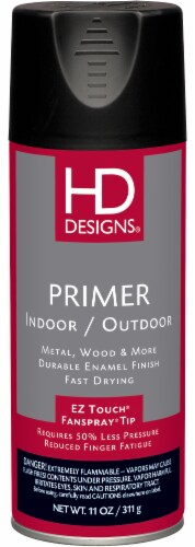 HD Designs® Indoor/Outdoor Primer Spray Paint - Black Perspective: front