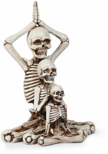 Holiday Home® Yoga Posing Skeletons - White/Black Perspective: front