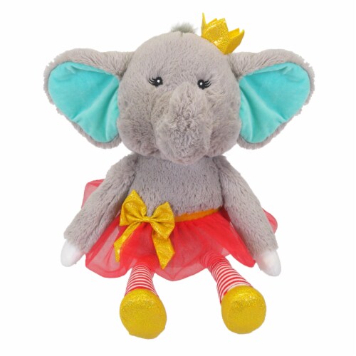 Holiday Home Tutu Sitting Elephant Stuffed Animal Perspective: front