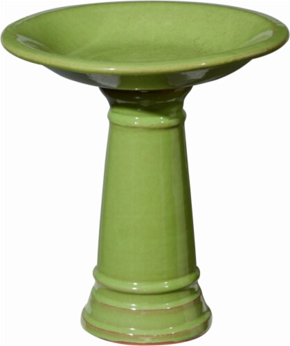 Tri-R Sales Mini Bird Bath - Bright Green Perspective: front
