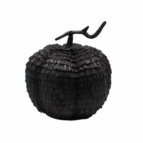 Holiday Home Fuzzy Halloween Pumpkin Decor - Black Perspective: front
