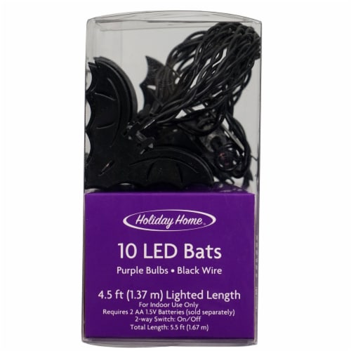 Holiday Home® LED Halloween Bat Metal Lights Perspective: front