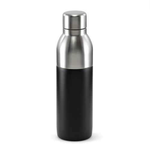 HD Designs Outdoors Double Walled Stainless Steel Dual Opening Water Bottle - Jet Black Perspective: front