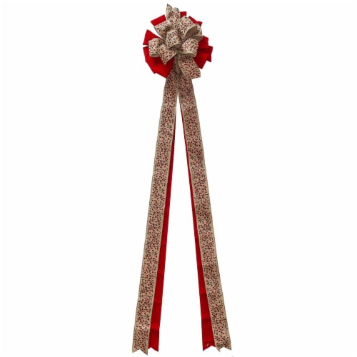 Holiday Home Burlap Tree Top Bows - Assorted Perspective: front