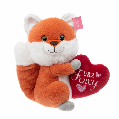 Holiday Home Valentine's Fox Holding Heart Perspective: front